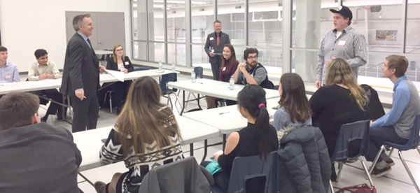 MP Neil Ellis speaks with members of the newly formed Bay of Quinte Youth Council - comprised of young people from a variety of backgrounds, representing all communities in the Bay of Quinte riding. 