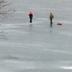 Ice safety reminder following recovery of partially submerged vehicle
