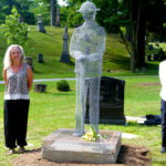 Wire sculpture at Glenwood Cemetery a tribute to veterans