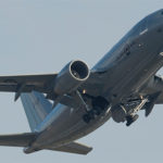 RCAF aircraft flying low in training